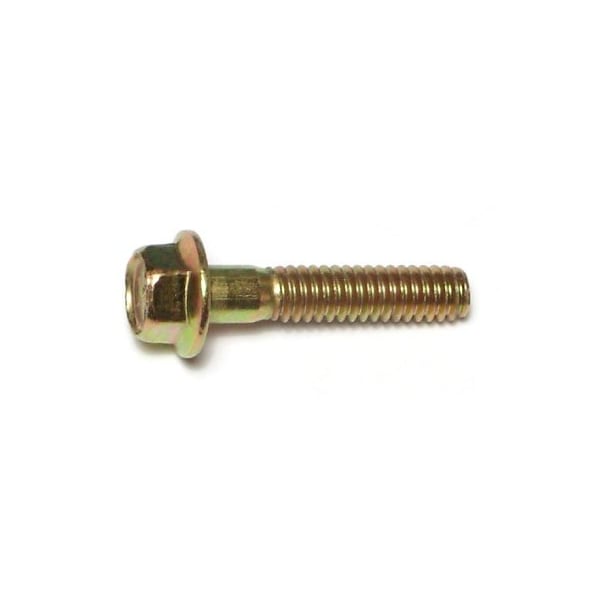 Midwest Fastener Grade 8, 1/4"-20 Flange Bolt, Zinc Plated Steel, 1-1/4 in L, 6 PK 74604 - main